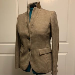 EUC Brooks Brothers 346 brown tan houndstooth classic fit blazer